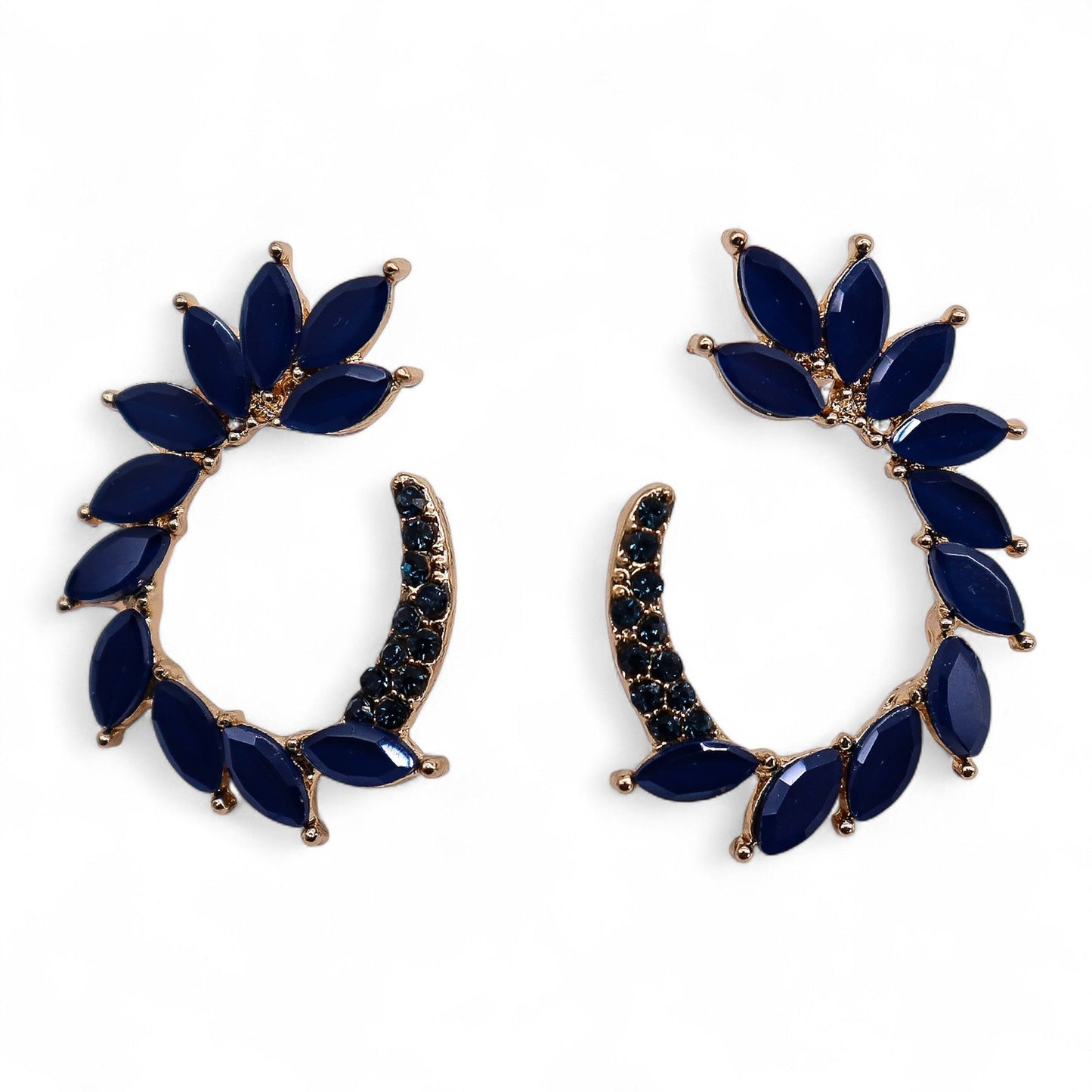 Nymph Aurora: Vintage Glass Loop Earrings - Royal Blue