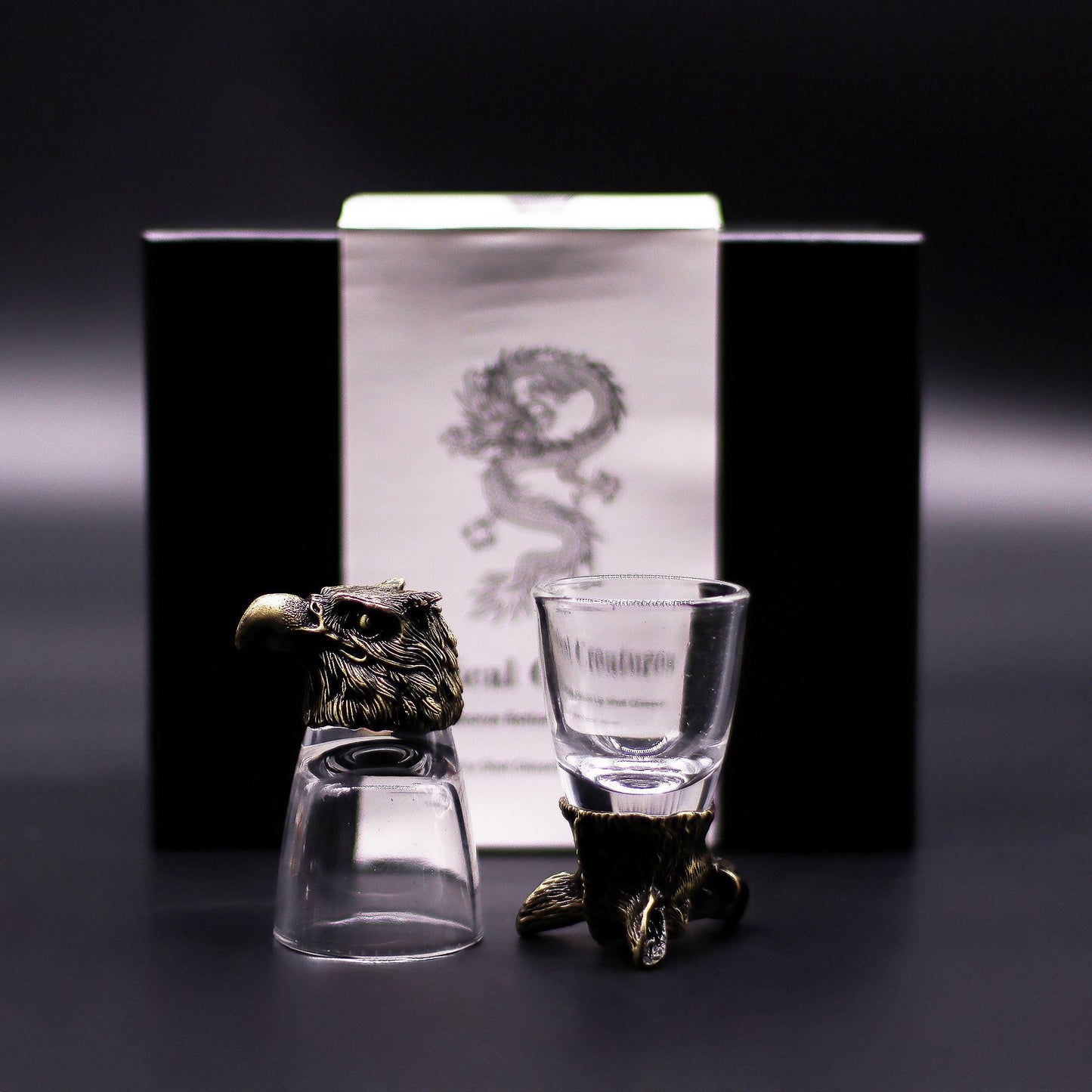 Wild Forest Creatures Set of 6 Shot Glasses (50ml) - Antique Bronze
