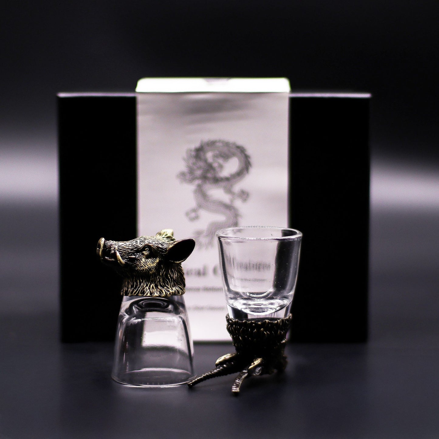 Wild Forest Creatures Set of 6 Shot Glasses (50ml) - Antique Bronze