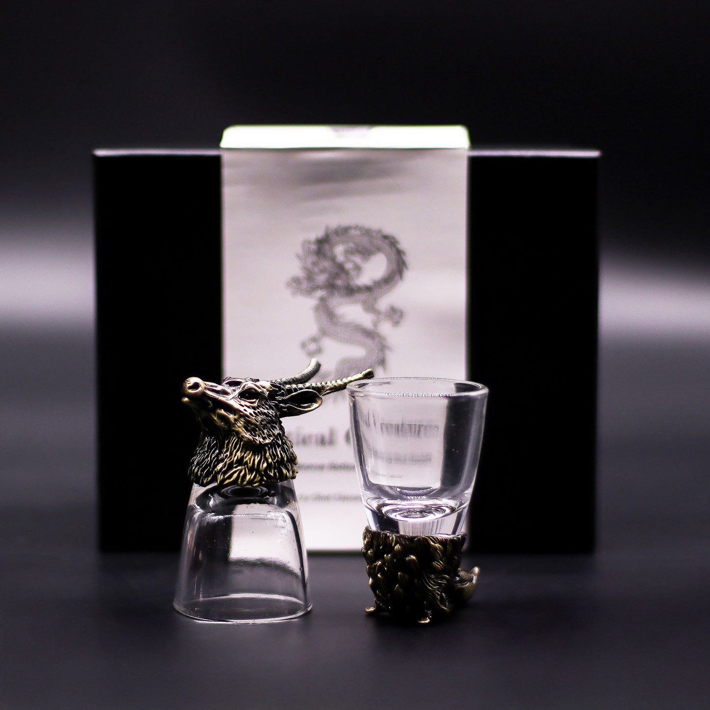 Wild Forest Creatures Set of 6 Shot Glasses (50ml) - Antique Bronze