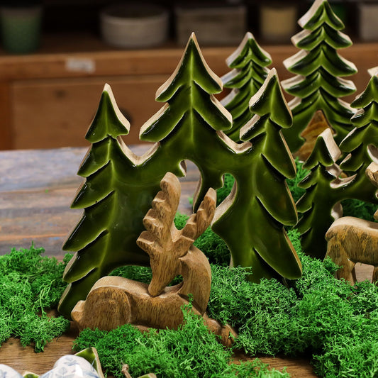 Nordic Christmas / Woodland -  Stag in the Forrest 3D Wooden Decoration