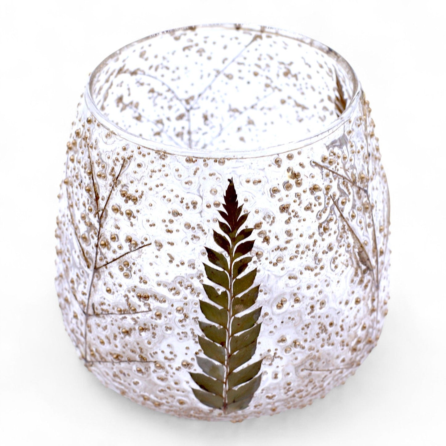Natural Floral Glass - Straight Candle Holder -  Pino