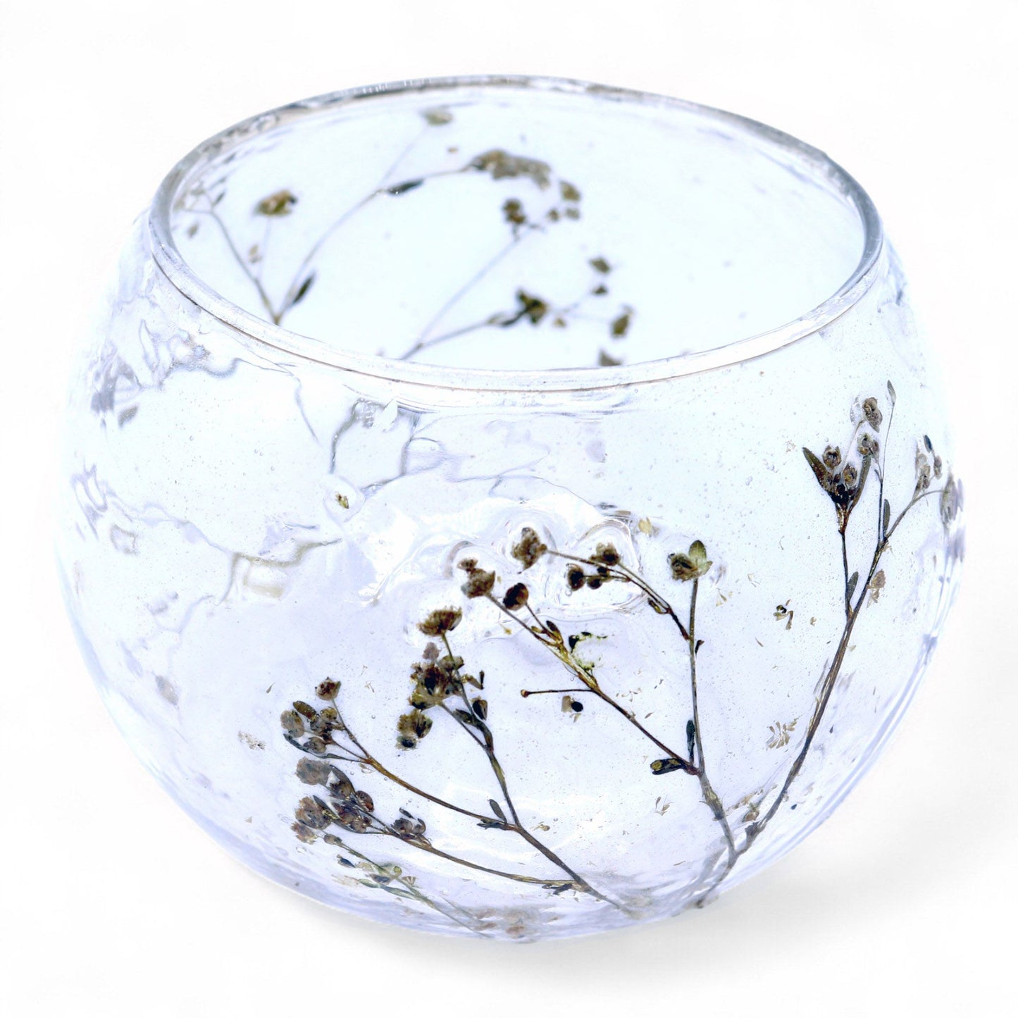 Natural Floral Glass: Bowl Candle Holder - Margarita