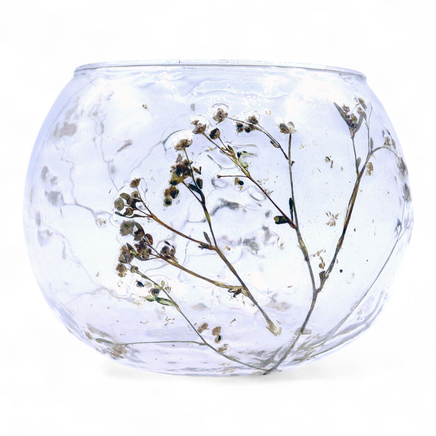 Natural Floral Glass: Bowl Candle Holder - Margarita