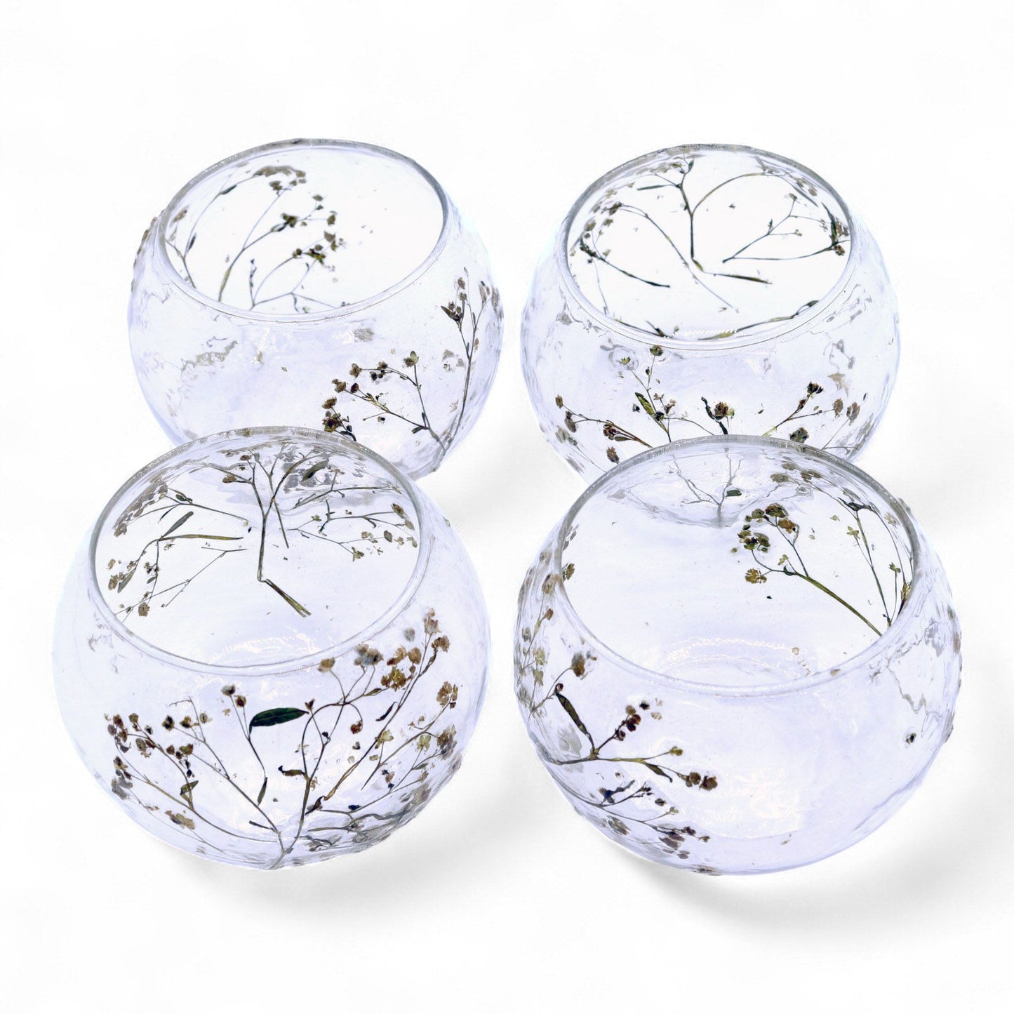 Natural Floral Glass: Bowl Candle Holder - Margarita