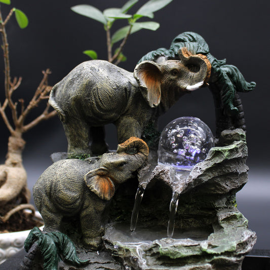 Tabletop Water Feature - Elephant Family (30cm)