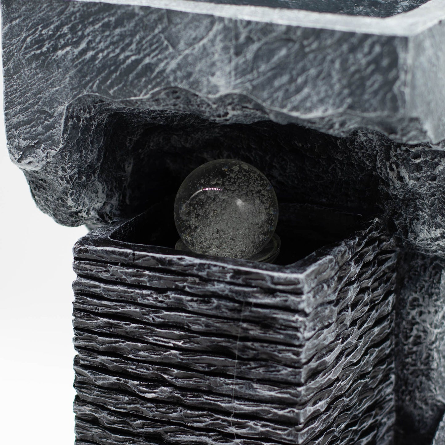 Grand Water Feature - Colour Changing Crystal Ball in Rock (48cm)