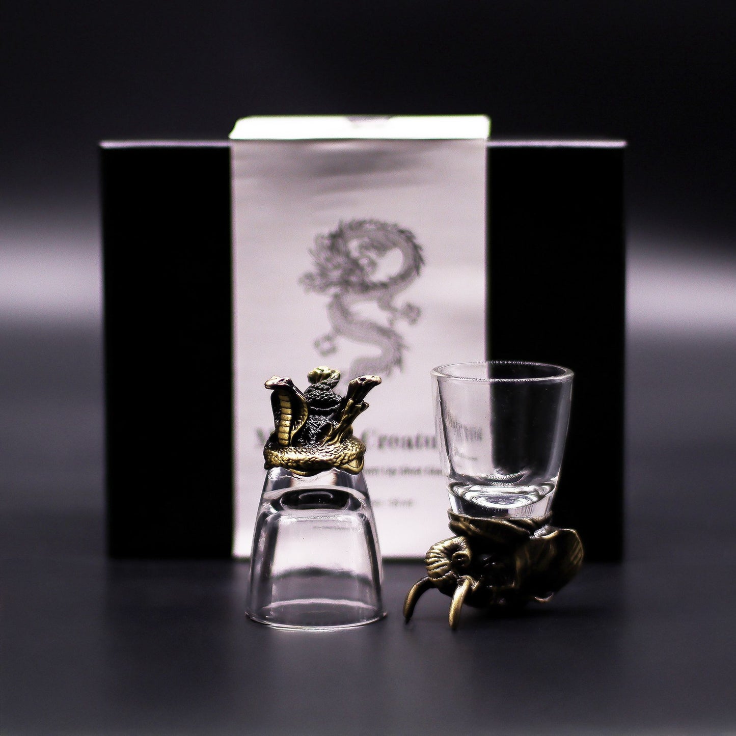 Mystic Creatures Set of 6 Shot Glasses (50ml) - Antique Bronze