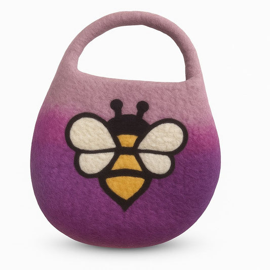 Water Felted Lavender Bee Bag