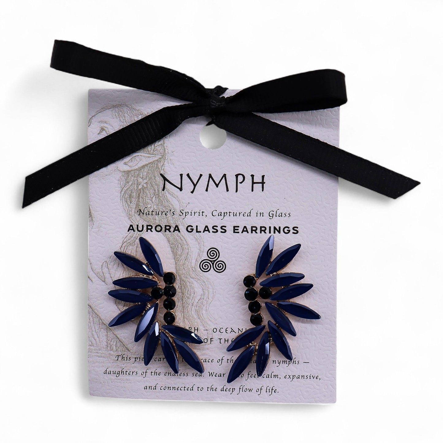 Nymph Aurora: Vintage Glass Faries Earrings - Royal Blue