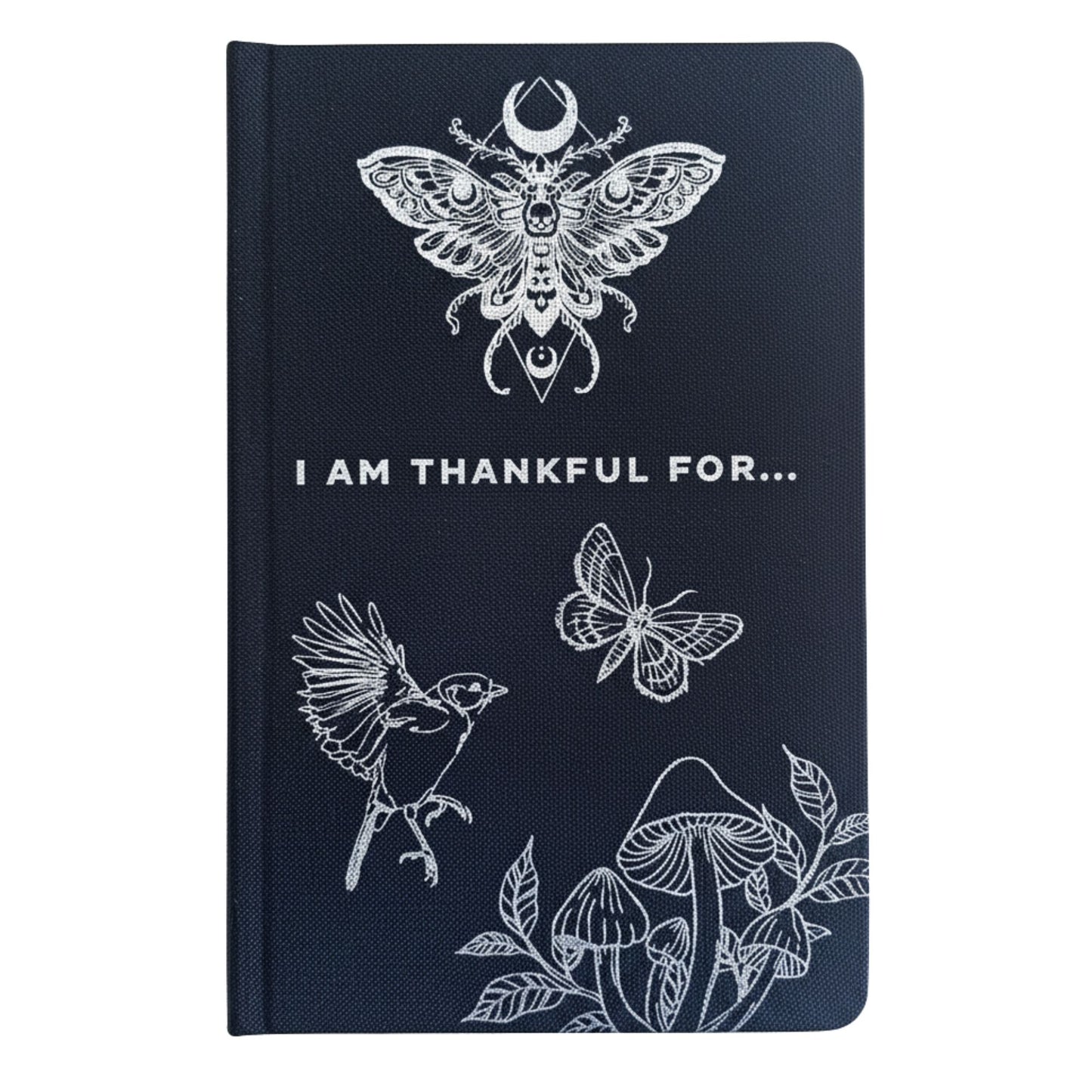 Black Gratitude Journal with Silver Detailing - 'I am Thankful For' - 120 pages