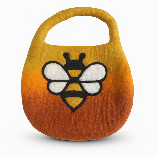 Water Felted Orange Bee Bag