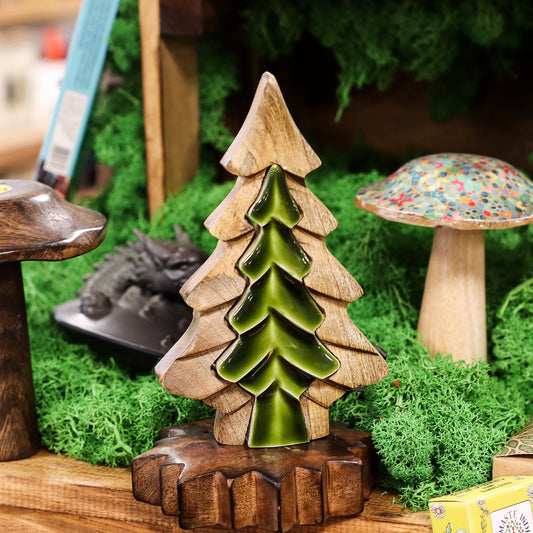 Nordic Christmas / Woodland - Small Tree in a Tree Wooden Decoration