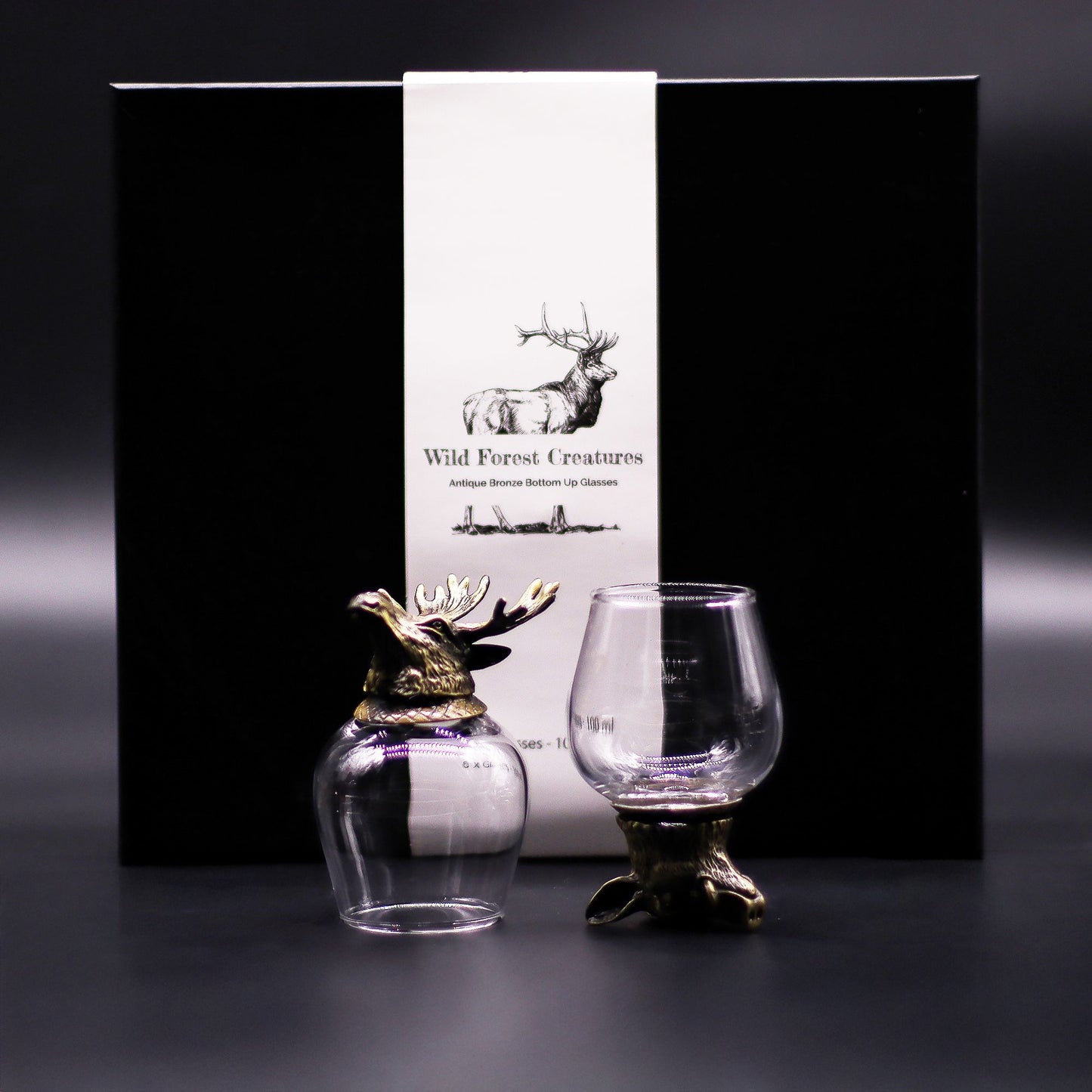 Wild Forest Creatures Set of 6 Shot Glasses (100ml) - Antique Bronze