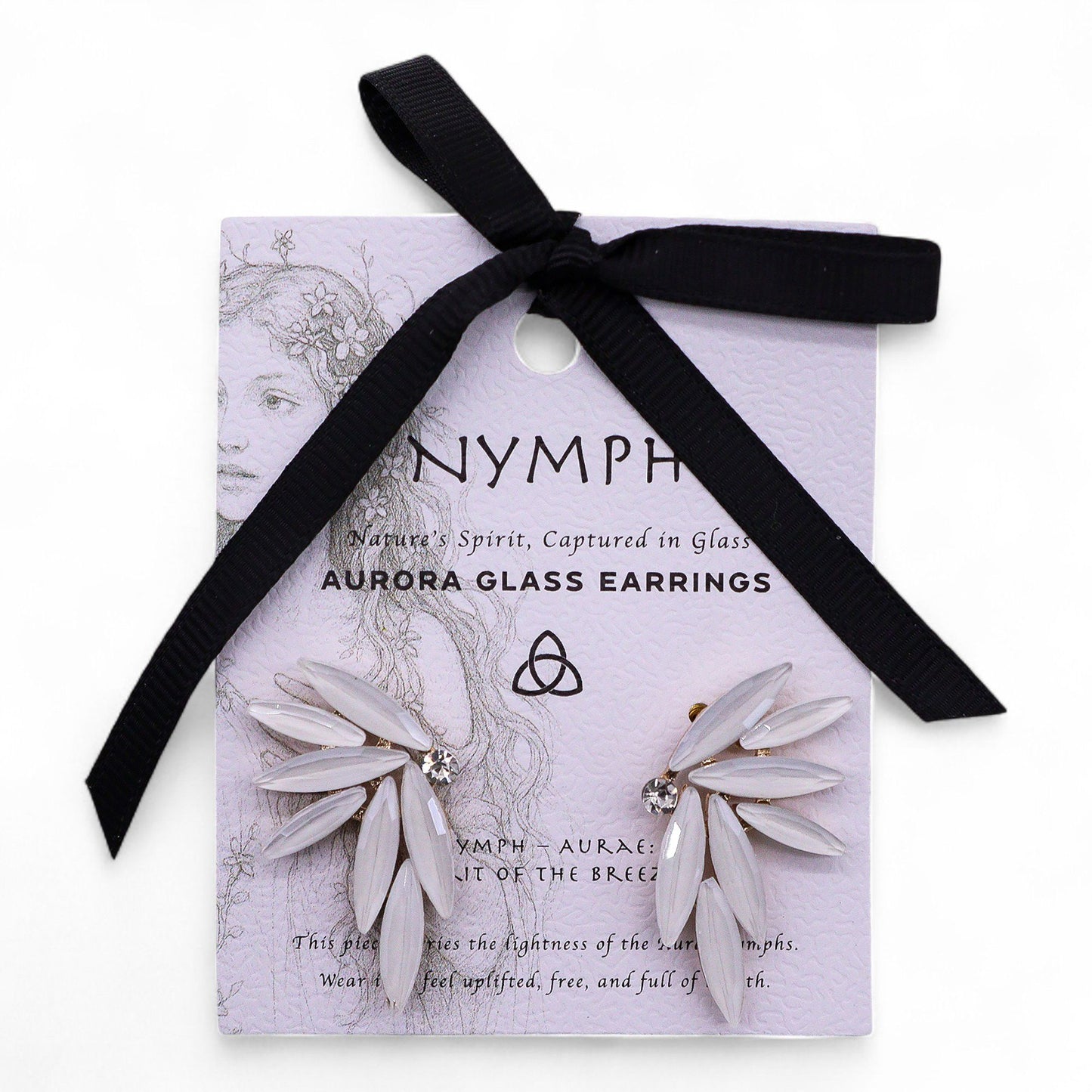 Nymph Aurora: Vintage Glass Faries Earrings Pearl