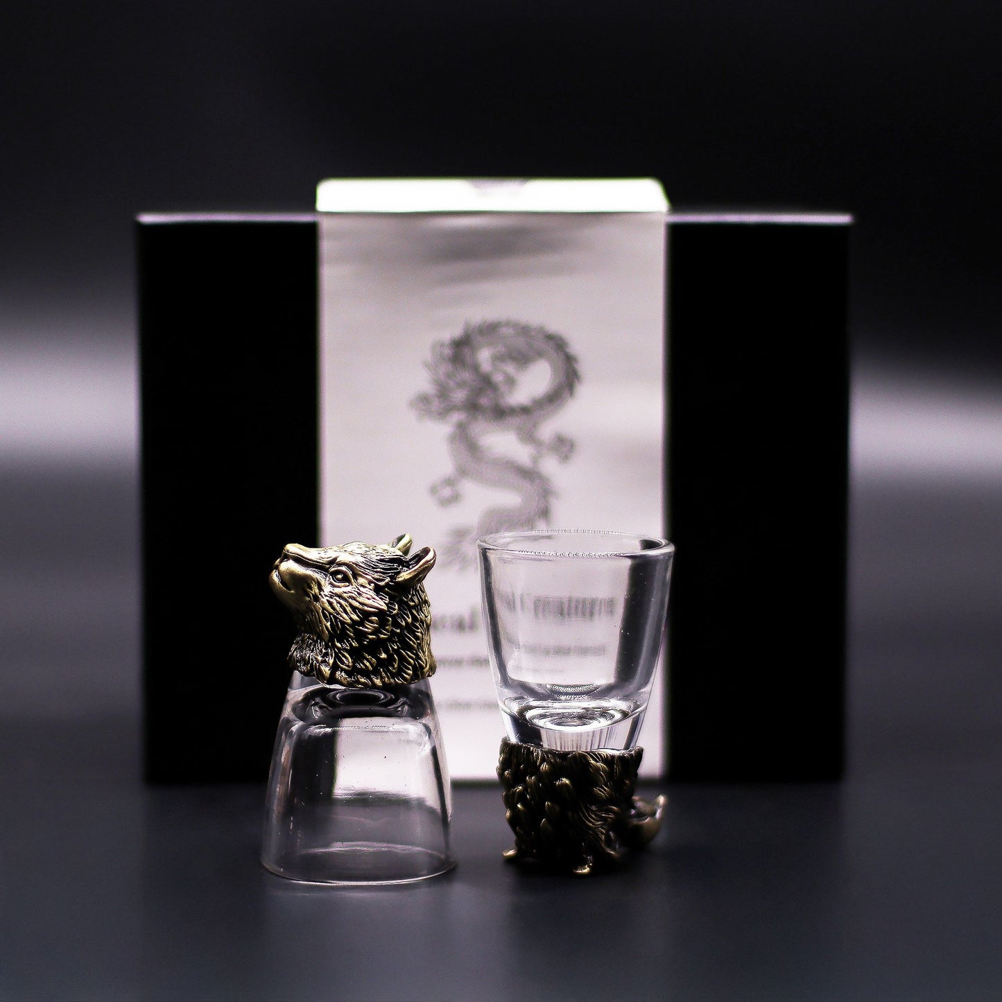 Wild Forest Creatures Set of 6 Shot Glasses (50ml) - Antique Bronze