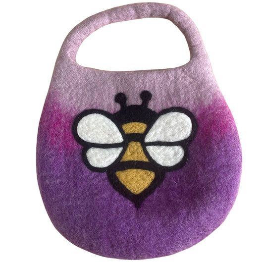 Water Felted Lavender Bee Bag