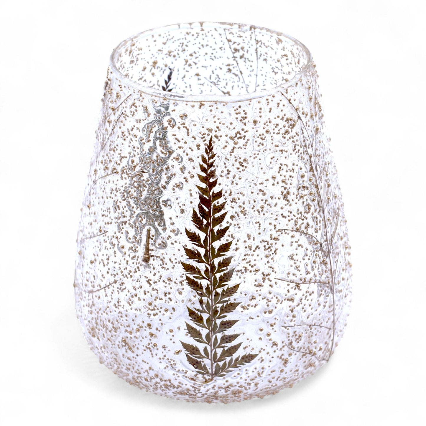 Natural Floral Glass - Large Bowl Candle Holder: Pino