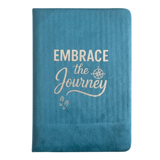 Light Blue Velvet Notebook - 'Embrace The Journey' - 80 pages