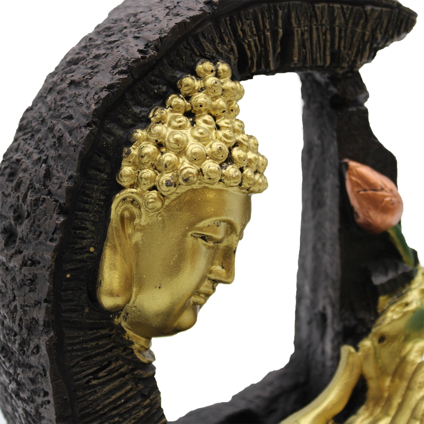 Tabletop Water Feature - Golden Buddha & Lotus (30cm)