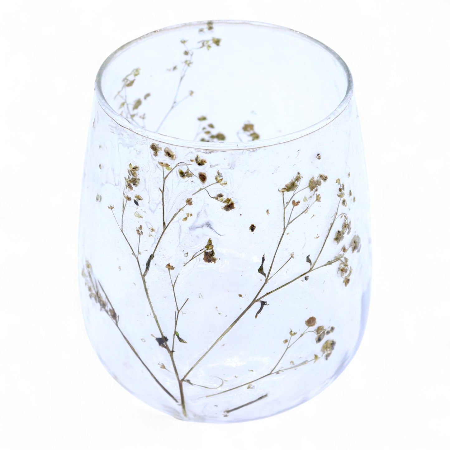 Natural Floral Glass - Short Vase and/or Candle Holder: Margarita