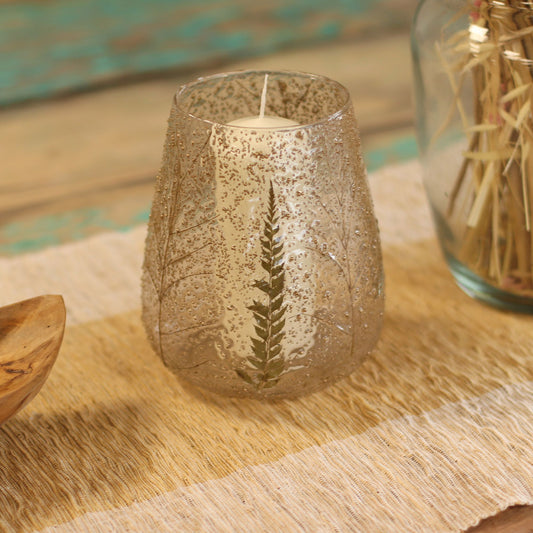 Natural Floral Glass - Large Bowl Candle Holder: Pino