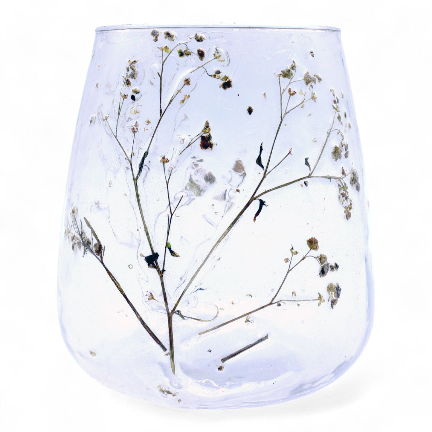 Natural Floral Glass - Short Vase and/or Candle Holder: Margarita