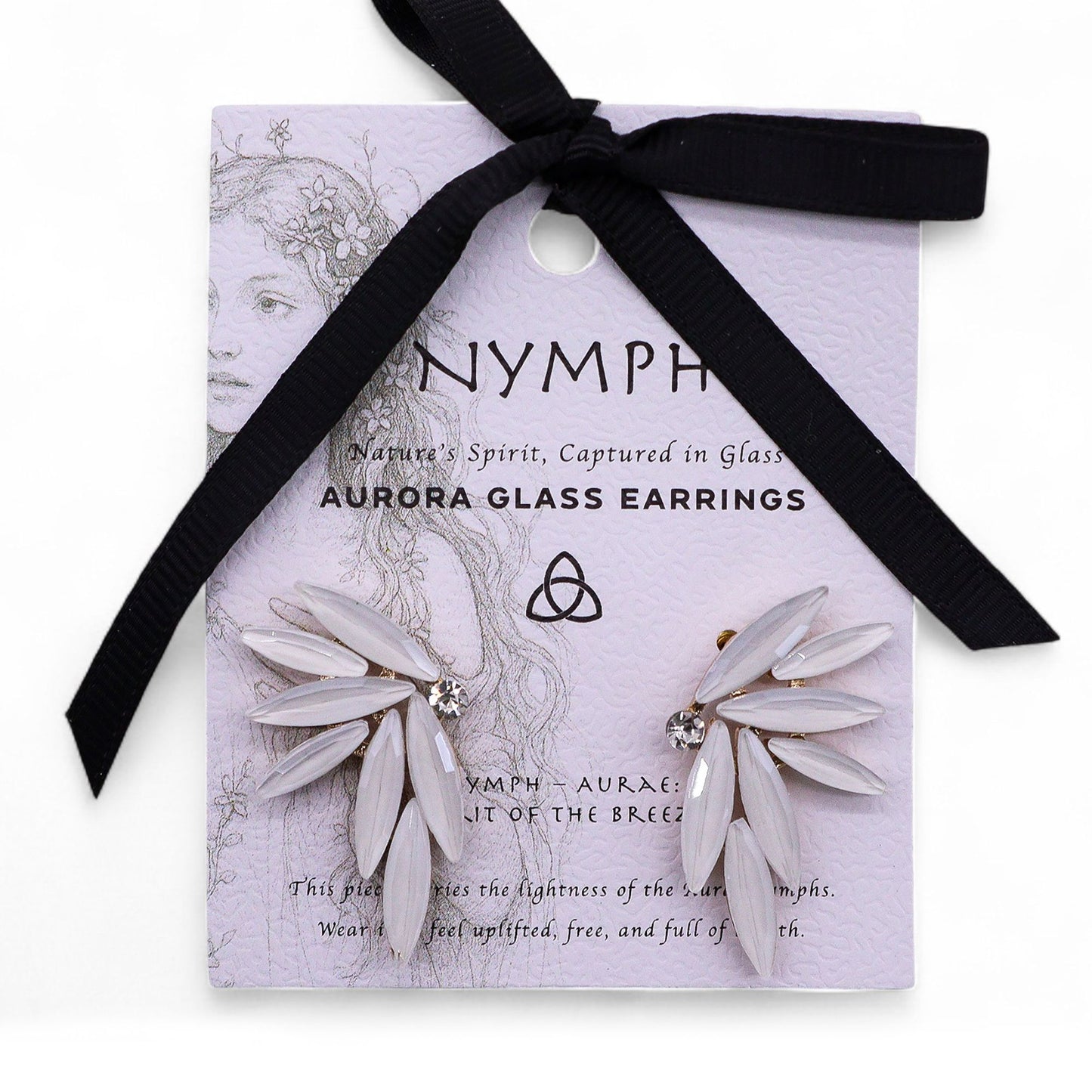 Nymph Aurora: Vintage Glass Faries Earrings Pearl