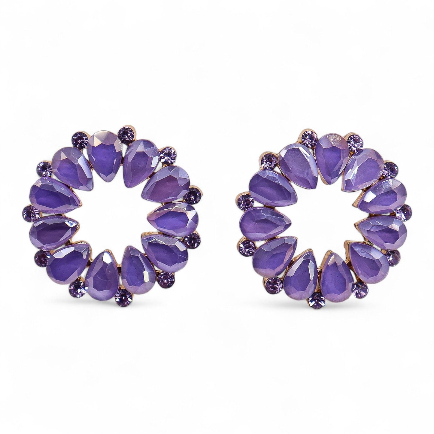 Nymph Aurora: Vintage Glass Loop Earrings - Lavender
