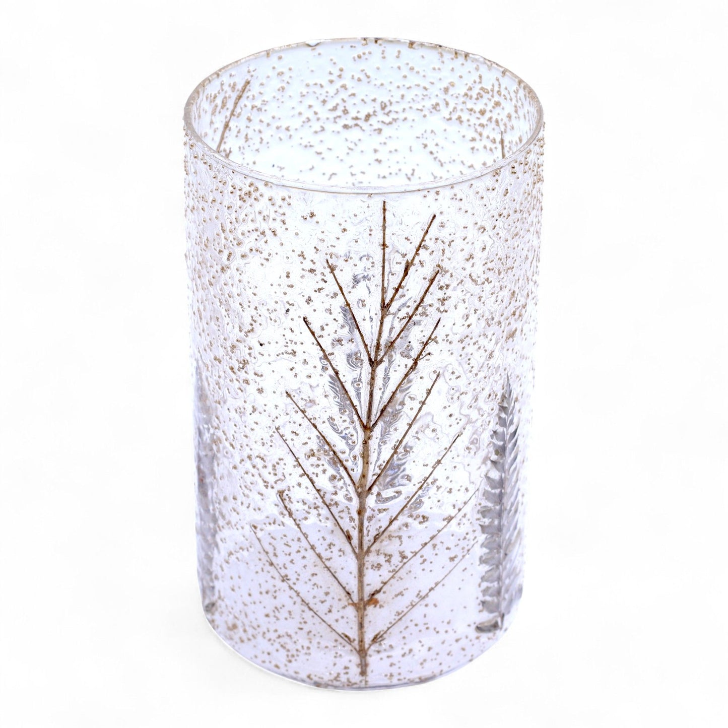 Natural Floral Glass - Tall Vase and/or Candle Holder: Pino