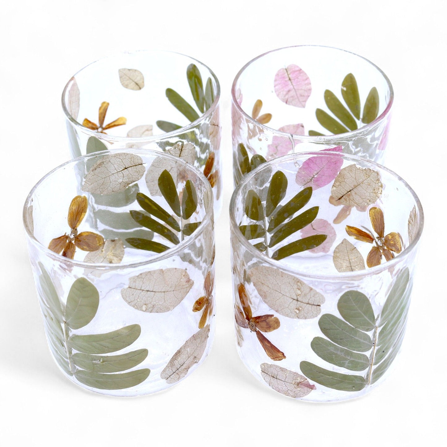 Natural Floral Glass - Straight Candle Holder: Primavera