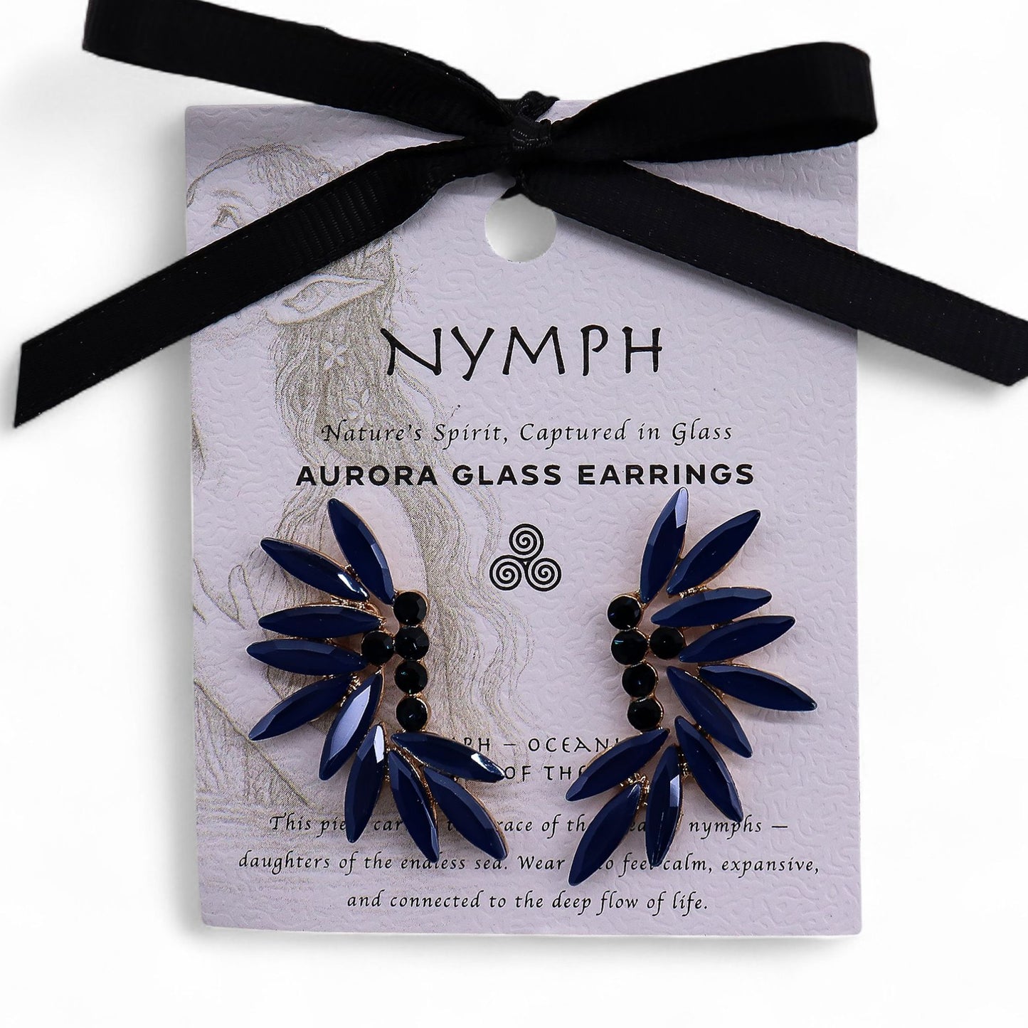 Nymph Aurora: Vintage Glass Faries Earrings - Royal Blue