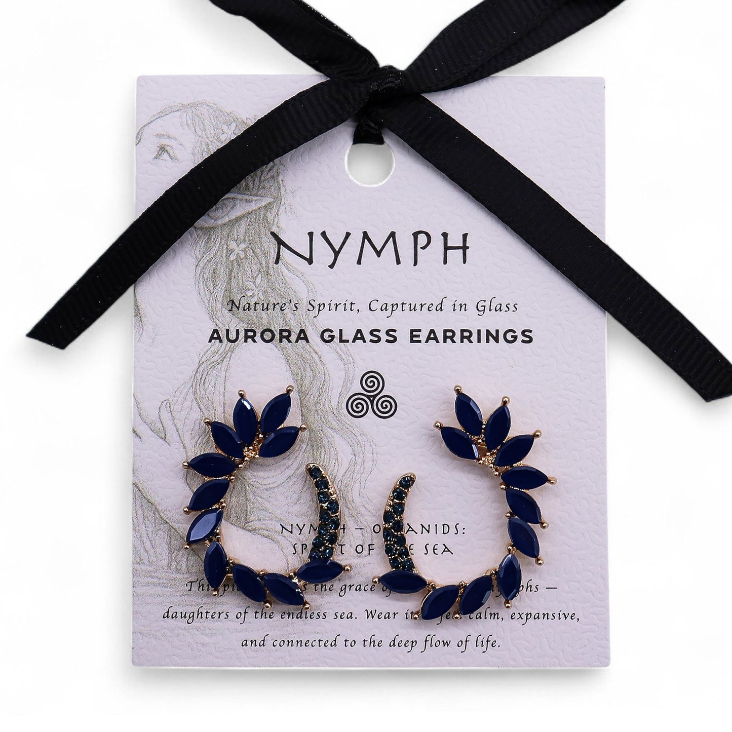 Nymph Aurora: Vintage Glass Loop Earrings - Royal Blue