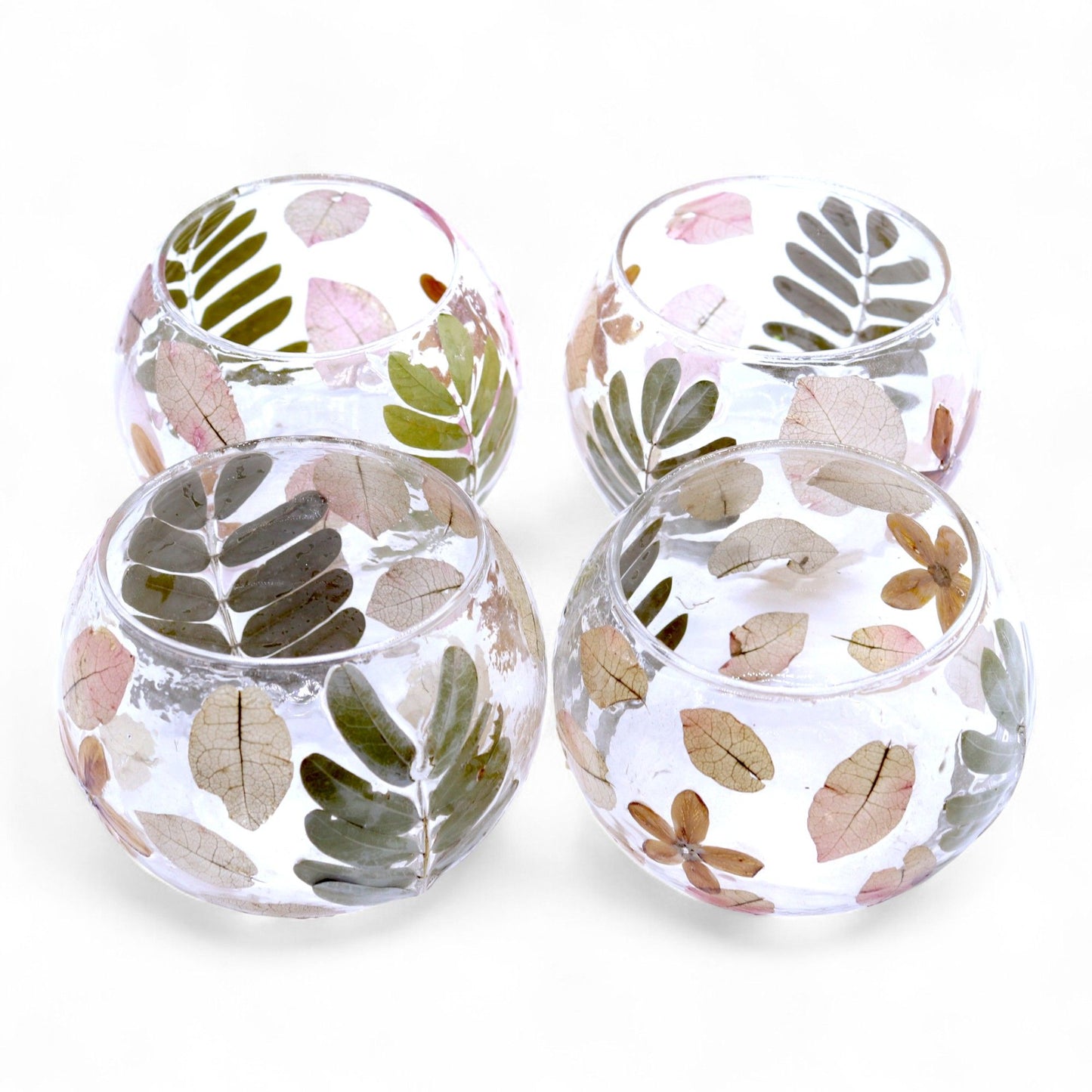 Natural Floral Glass - Bowl Candle Holder: Primavera