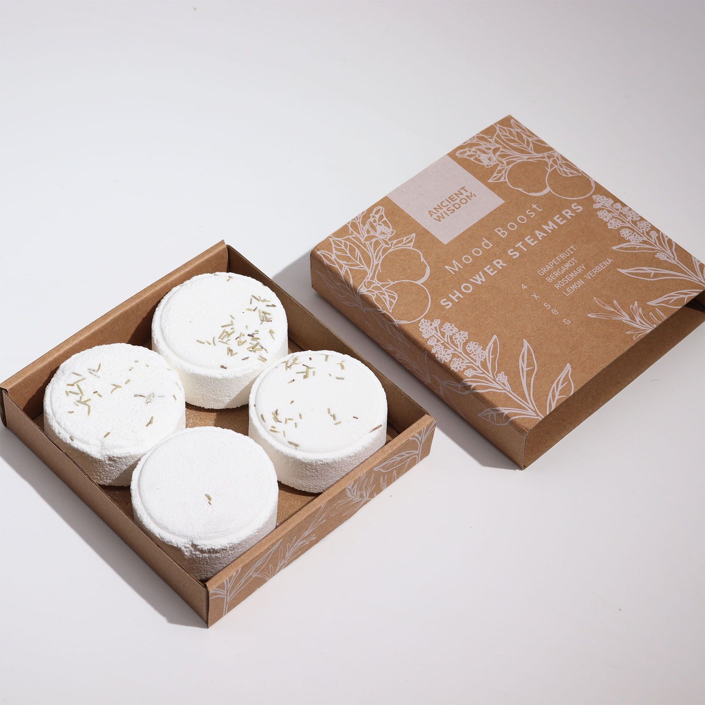 4 x Zen Shower Steamers - Mood Boost (Grapefruit, Bergamot, Rosemary, Lemon Tea Tree)