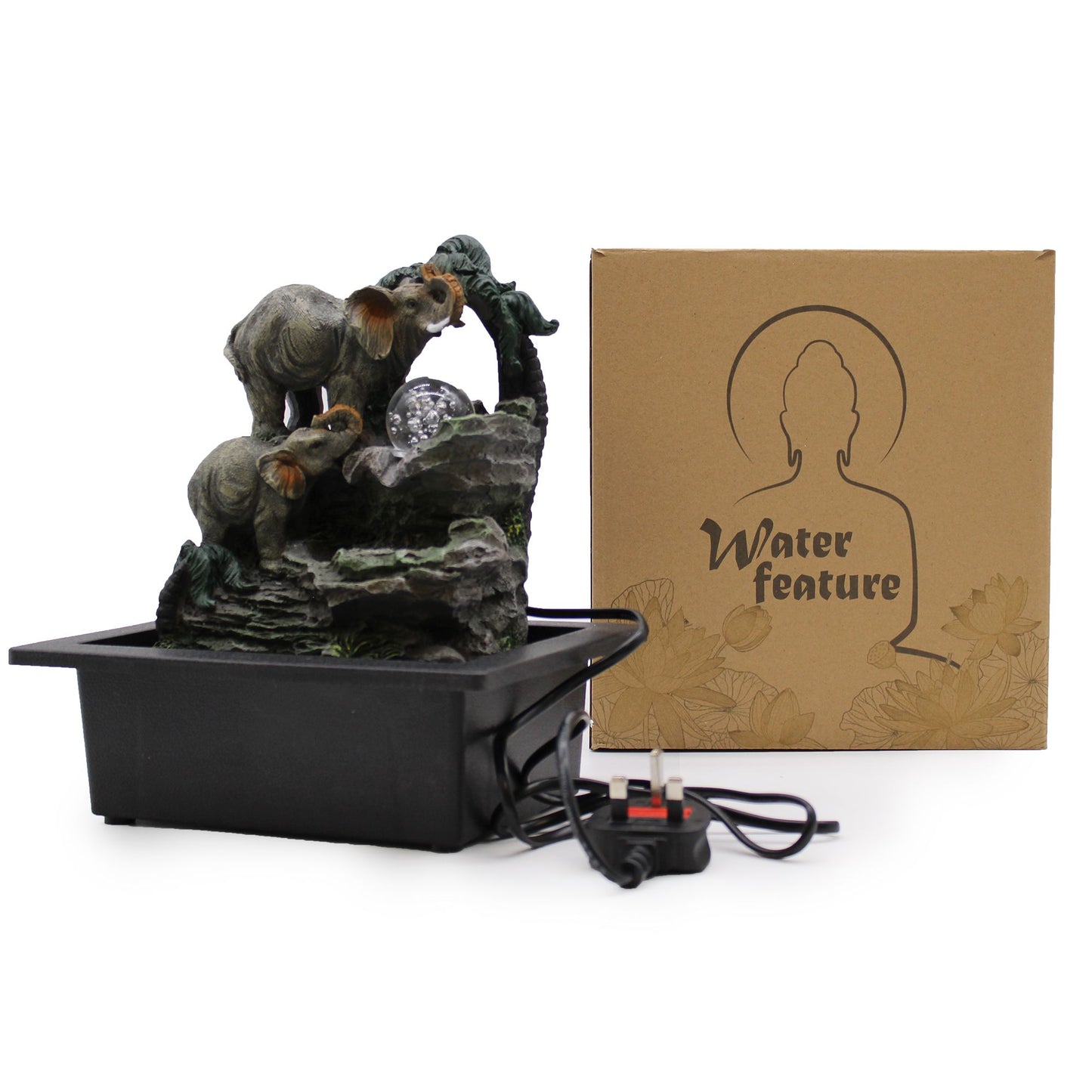 Tabletop Water Feature - Elephant Family (30cm)