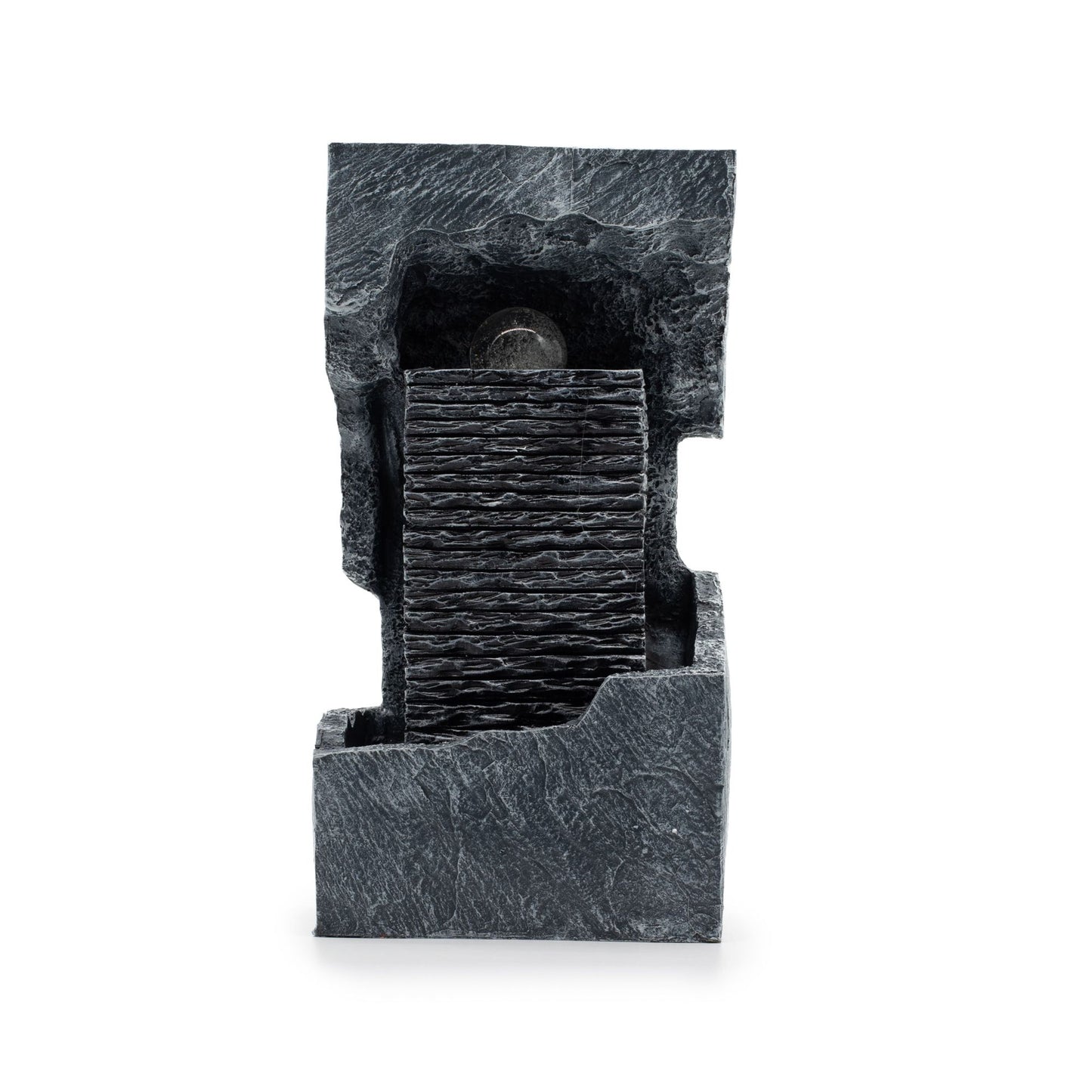 Grand Water Feature - Colour Changing Crystal Ball in Rock (48cm)