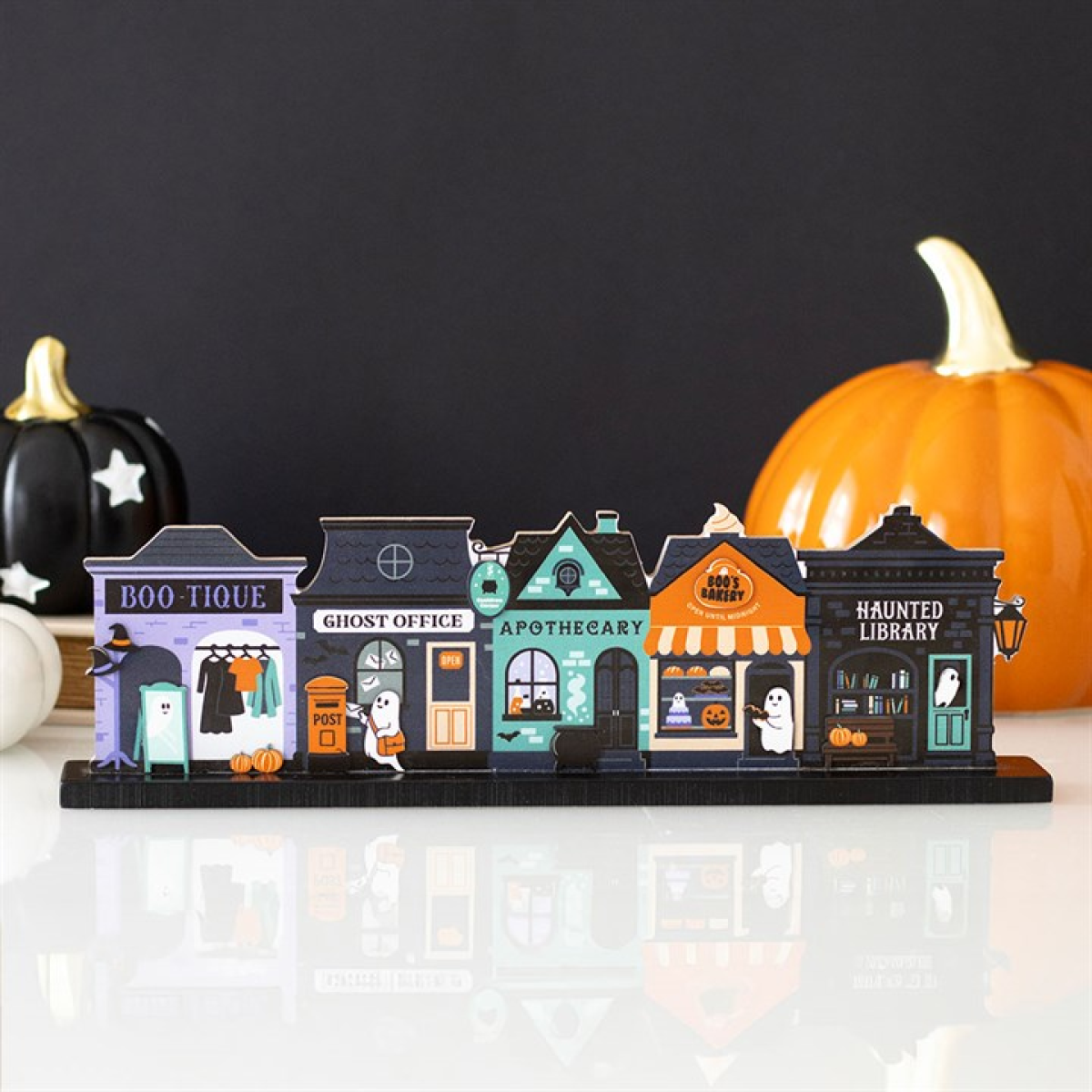 Spooky Street Halloween Wooden House Decoration