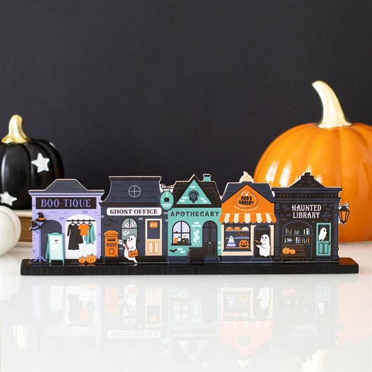 Spooky Street Halloween Wooden House Decoration
