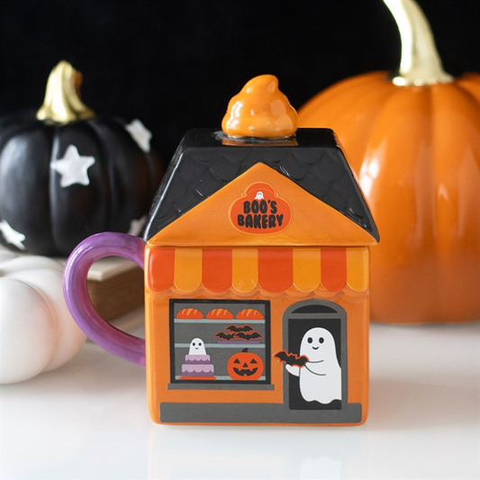 Boo's Bakery - Halloween Themed Lidded Mug