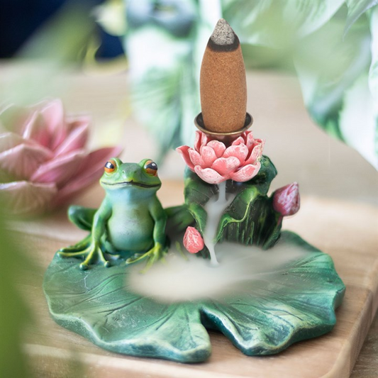 Lily Pad and Frog Backflow Incense Burner