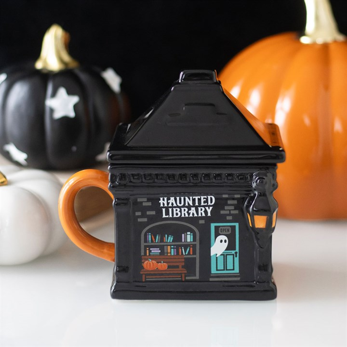 Haunted Library - Halloween Themed Lidded Mug