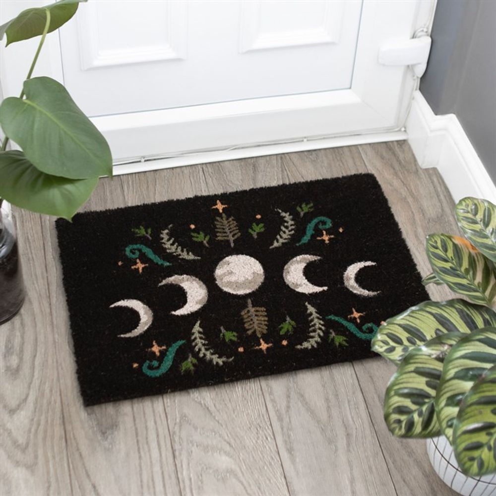 Black Dark Forest Moon Phase Doormat - Due Back end June 2025