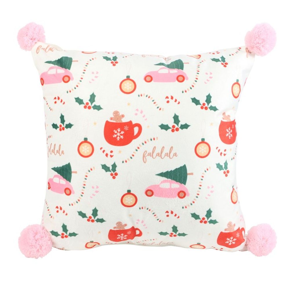 Square Sugarplum Fun Christmas Print Cushion (35cm)