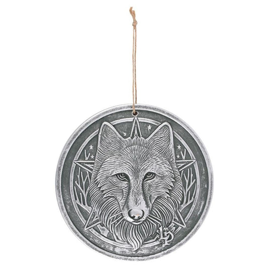 Silver Terracotta 'Wild One' (Wolf) Wall Plaque By Lisa Parker