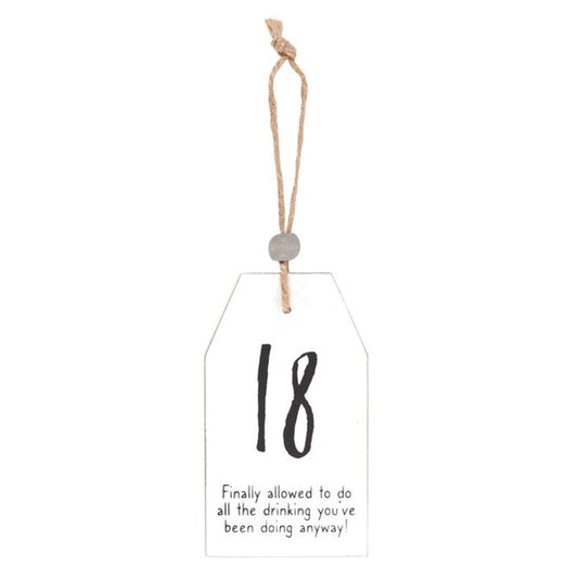 18 Milestone Birthday Hanging Sentiment Wooden Sign