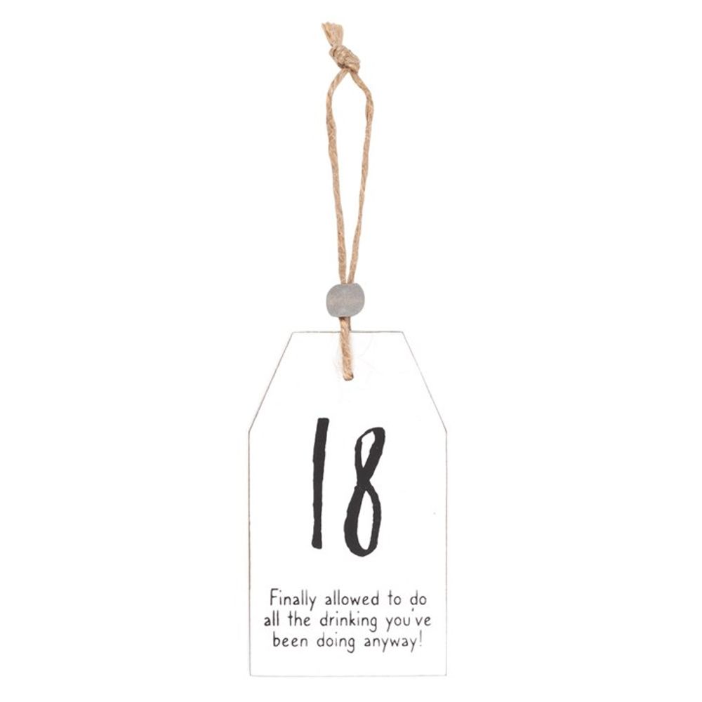 18 Milestone Birthday Hanging Sentiment Wooden Sign
