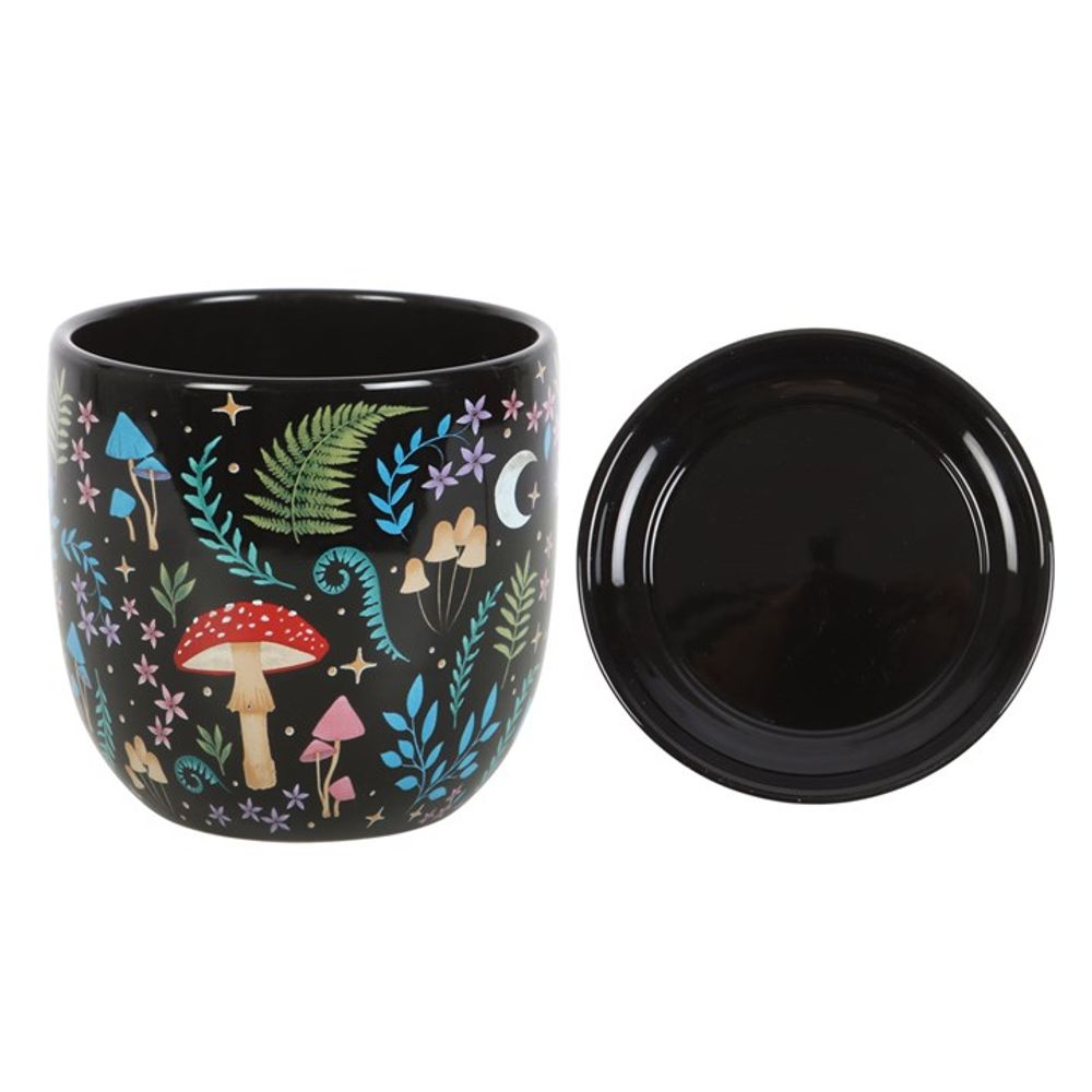 Dark Forest Print Ceramic Plant Pot (with Saucer)