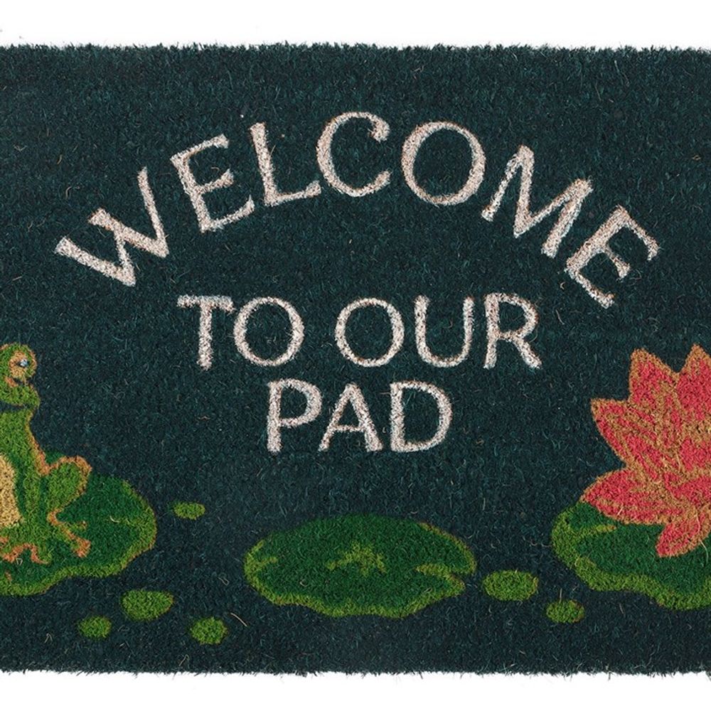 'Welcome to Our Pad' Frog Doormat