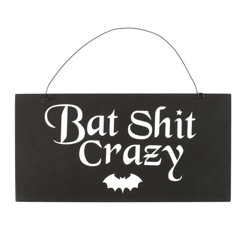 20cm Bat Sh*t Crazy Hanging Sign